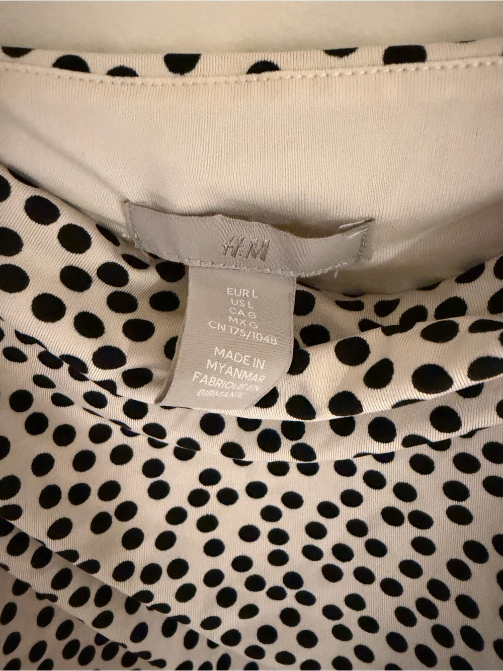 H&M Black & White Polka Dot Draped Strapless bodysuit - Picture 2 of 3